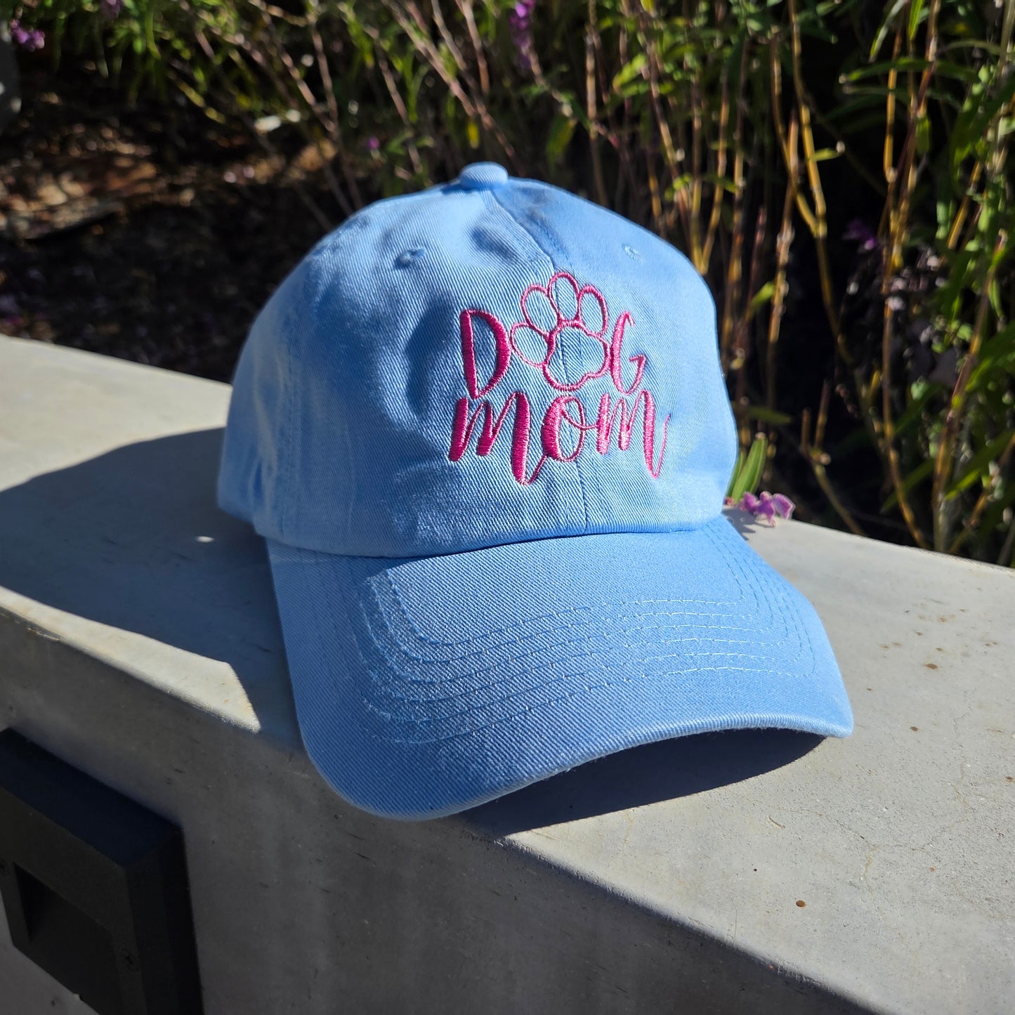 Pastel Blue Embroidered Dog Mom Hat